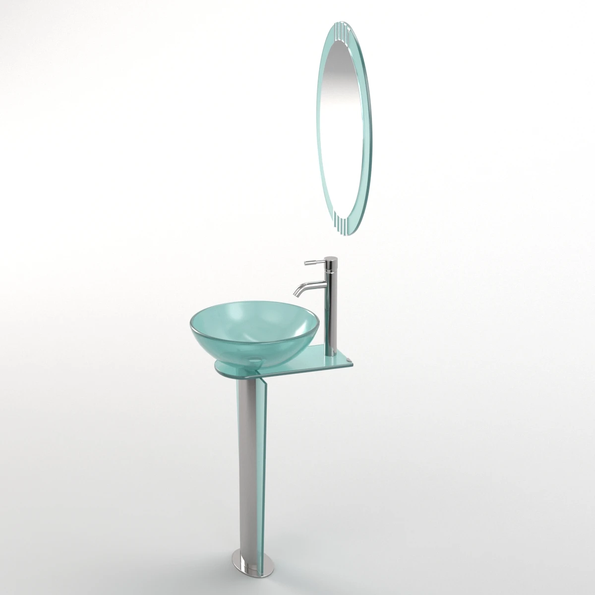 Fresca Vitale Modern Glass Bathroom Vanity With Mirror 3D Model_06